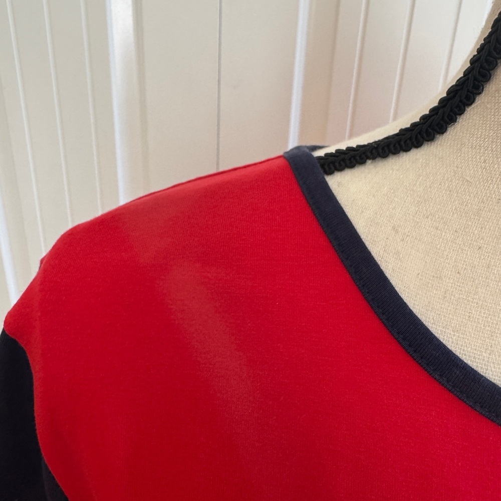 FILA Roslyn Red Colorblock Bodycon Mini Dress XL Navy Blue Sleeves - Picture 13 of 14
